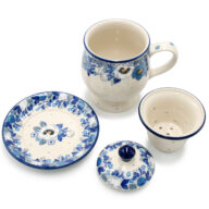 122 White and Blue Flowers Tea and Herb Brewing Mug, Boleslawiec Ceramics (2)