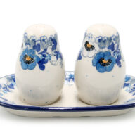 131 White and Blue Flowers Spice Set, Boleslawiec Ceramics