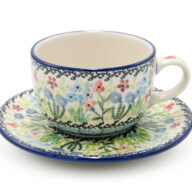 466 467 768 Colorful Spring Meadow cup, Boleslawiec Ceramics