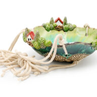 CG Decorative bowl with hanging houses 2