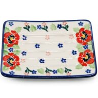 Red Flower Soap dish, Ceramika Boleslawiec