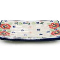 Red Flower Soap dish, Boleslawiec Ceramics (2)