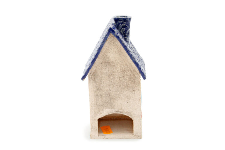 Ceramic candle house - Navy blue roof 2 (3)