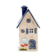 Ceramic candle house - Navy blue roof 3