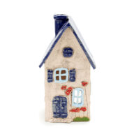 Ceramic candle house - Navy blue roof 4