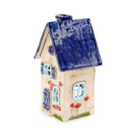 Ceramic candle house - Navy blue roof 4 (2)