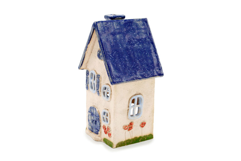 Ceramic Candle House-Blue Roof-Arpeggio (2)