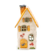 Ceramic candle house - Orange roof 2