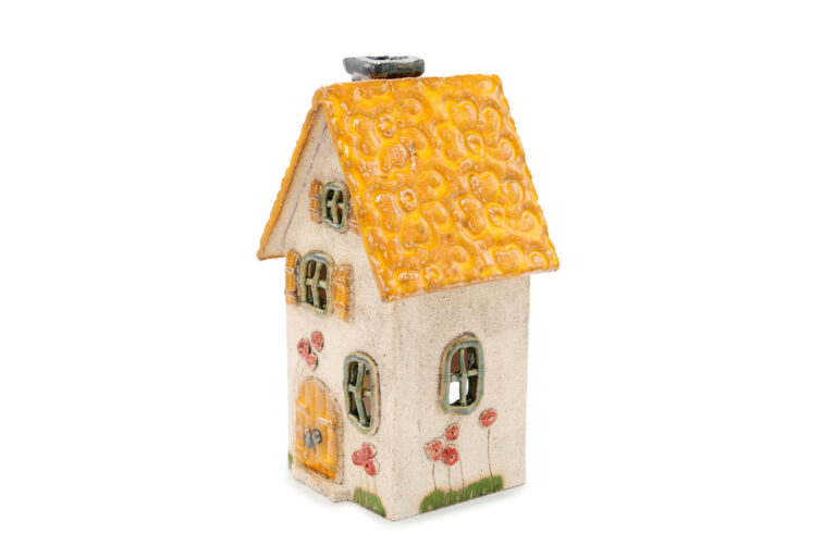 Ceramic Candle House - Orange Roof 2 (2)