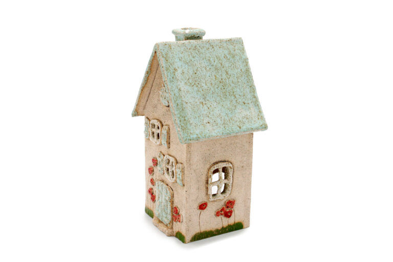 Ceramic candle house - Seledyn roof 5 (2)