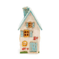 Ceramic candle house - Seledyn roof 6