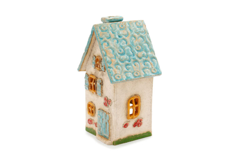 Ceramic candle house - Seledyn roof 6 (2)