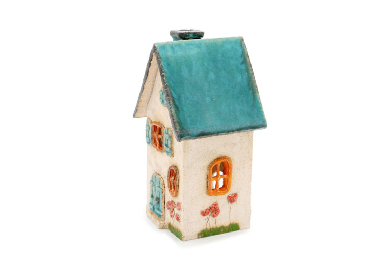 Ceramic candle house - Seledyn roof 7 (2)