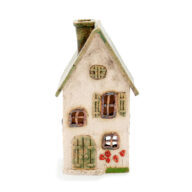 Ceramic candle house - Green roof 2