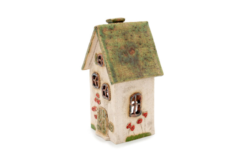 Ceramic candle house - Green roof 3 (2)