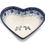 B37 Mała miska w kształcie serca Pieski, Ceramika Bolesławiec