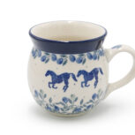 005 Kubek baryłka mały Pędzące Konie, Ceramika Bolesławiec