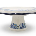 148 Patera na tort Białe i Niebieskie Kwiaty, Ceramika Bolesławiec