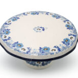 148 Patera na tort Białe i Niebieskie Kwiaty, Ceramika Bolesławiec (2)