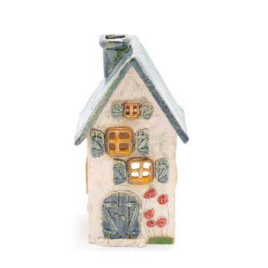 Domek ceramiczny na świeczkę – Morski dach 2