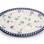 Millena Duży owalny półmisek Niebieskie Kwiecie, Ceramika Bolesławiec