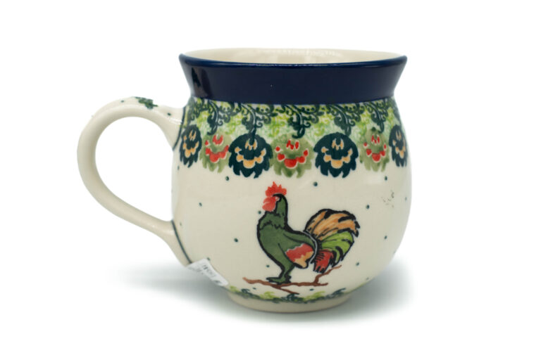 070 Kubek baryłka średni Kogucik, Ceramika Bolesławiec
