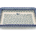 A56 Duża forma do pieczenia z uchwytami, wzór z Ptaszkiem, Ceramika Bolesławiec