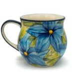 MF Unikatowy kubek Chłopiec, Dziewczynka i Szafirowe Kwiaty, Ceramika Bolesławiec (2)