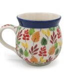 070 Kubek baryłka średni Kolorowe Liście, Ceramika Bolesławiec (2)