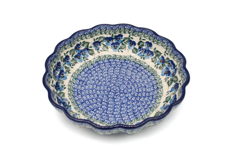 Miska falowana średnia Drobne Bratki, Ceramika Bolesławiec