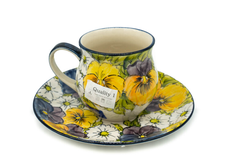 MF Unikatowy komplet kubek i talerz śniadaniowy Bratki, Ceramika Bolesławiec (3) MF Unikatowy komplet kubek i talerz śniadaniowy Bratki, Ceramika Bolesławiec (3)