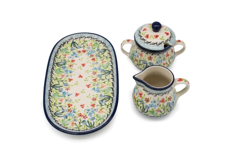422 Zestaw cukierniczka i mlecznik Kolorowa Wiosenna Łąka, Ceramika Bolesławiec (2) 422 Zestaw cukierniczka i mlecznik Kolorowa Wiosenna Łąka, Ceramika Bolesławiec (2)