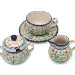 Komplet HerbacianyKawowy Kolorowa Wiosenna Łąka, Ceramika Bolesławiec (2)