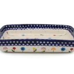 Średni zapiekacz prostokątny Delikatne Kwiaty, Ceramika Bolesławiec (2)