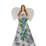 Unikatowy anioł z niebieskimi kwiatami + Zawieszka (2)