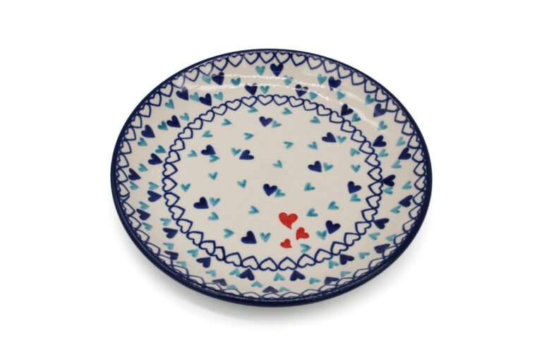 Talerz śniadaniowy Bolesławieckie Serduszka, Ceramika Bolesławiec