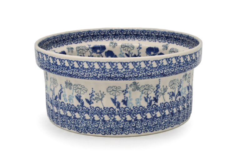 Forma na ciasto - suflet Niebieskie Kwiaty i Szary Motyl, Ceramika Bolesławiec (2) Forma na ciasto - suflet Niebieskie Kwiaty i Szary Motyl, Ceramika Bolesławiec (2)