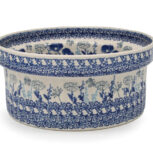 Forma na ciasto - suflet Niebieskie Kwiaty i Szary Motyl, Ceramika Bolesławiec (2)