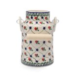 Kanka na mleko duża Żurawinowa Kratka, Ceramika Bolesławiec