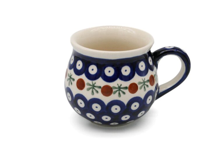 Kubek pękaty średni Kropka i Oliwka – 250 ml, Ceramika Bolesławiec Kubek pękaty średni Kropka i Oliwka – 250 ml, Ceramika Bolesławiec