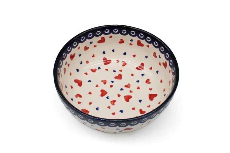 Misa z rantem, wzór Serduszkowy, Ceramika Bolesławiec