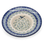 Talerz na spaghetti, wzór z Ptaszkiem, Ceramika Bolesławiec