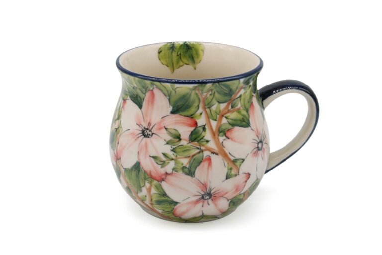 Duży, unikatowy kubek Flora, Ceramika Bolesławiec