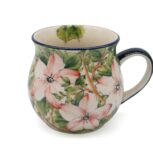 Duży, unikatowy kubek Flora, Ceramika Bolesławiec