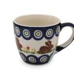 Filiżanka – kubek na kawę Zajączek i Oczko, Ceramika Bolesławiec