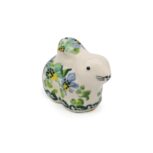 Malutki zajączek Zielone i Niebieskie Kwiatuszki, Ceramika Bolesławiec (2)