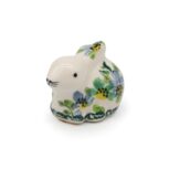 Malutki zajączek Zielone i Niebieskie Kwiatuszki, Ceramika Bolesławiec