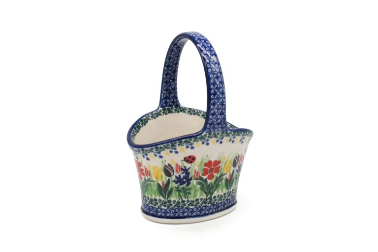 Mały koszyczek wielkanocny Łąka i Biedronka, Ceramika Bolesławiec