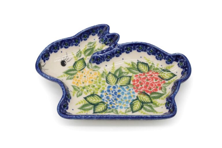 Podstawka w kształcie zajączka Bukiety, Ceramika Bolesławiec