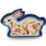 Podstawka w kształcie zajączka Królik i Marchewki, Ceramika Bolesławiec